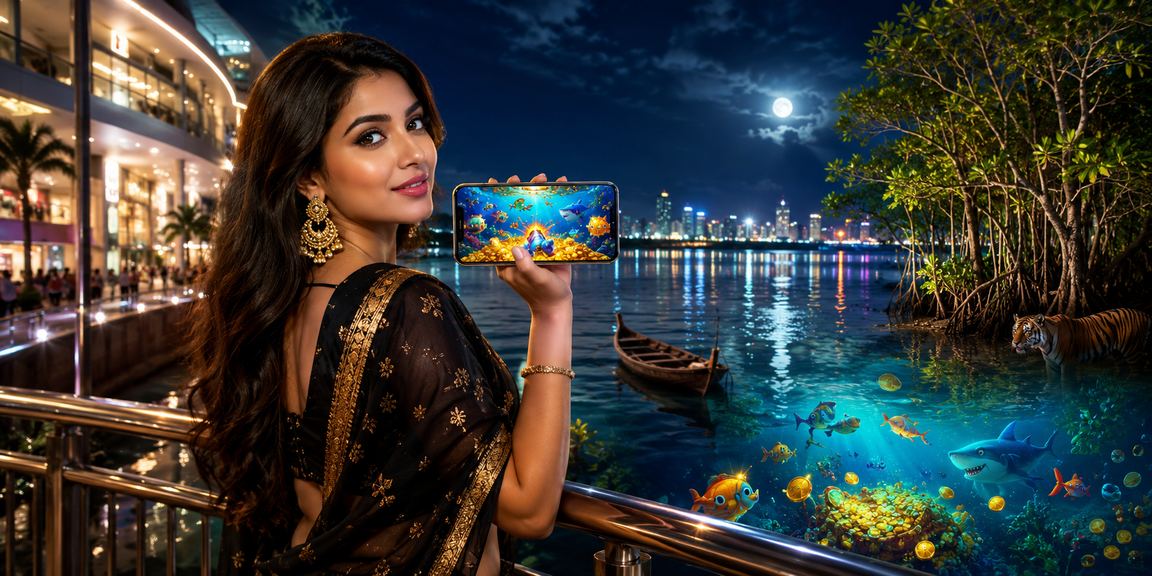 সুন্দরবন থিমে ফিশিং গেম উপভোগ করছেন একজন খেলোয়াড়